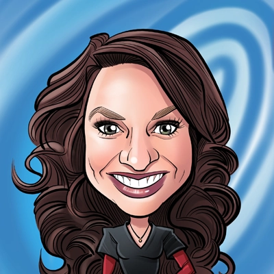 A caricature headshot of Dee