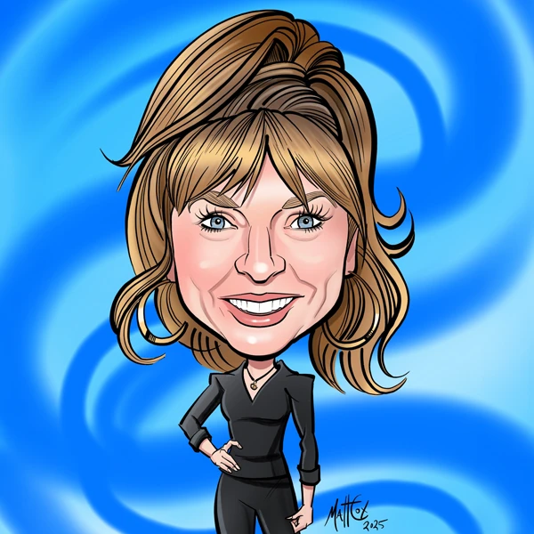 A caricature of dentist Johnna Shockley by artist Matt Cox