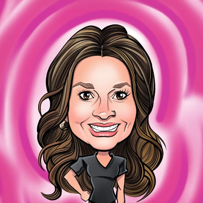 A caricature headshot of Kayla